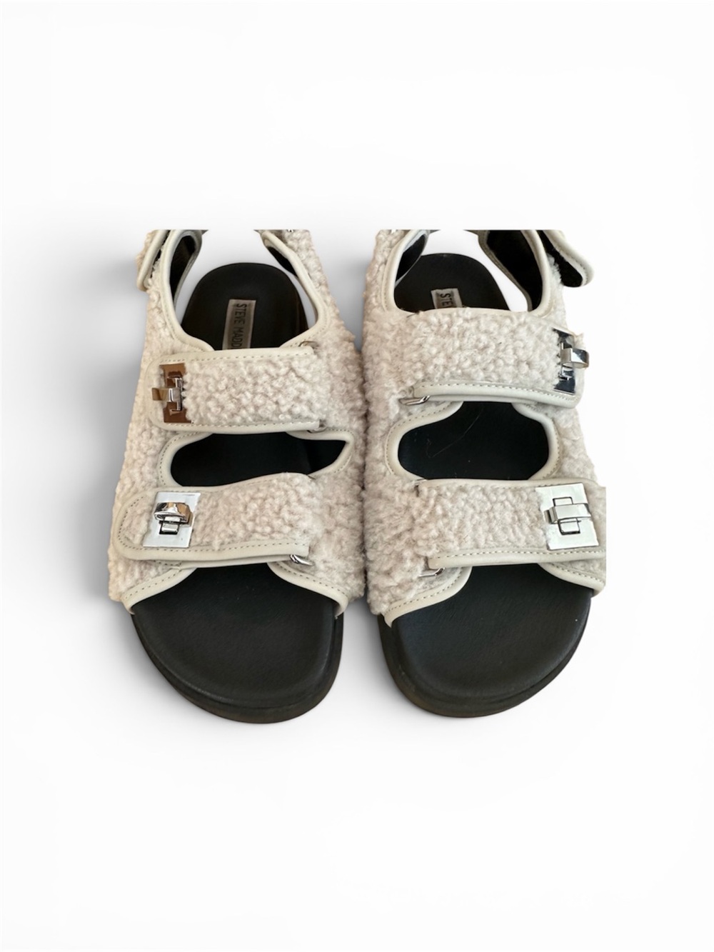 Steve Madden Cream and Black Sandals